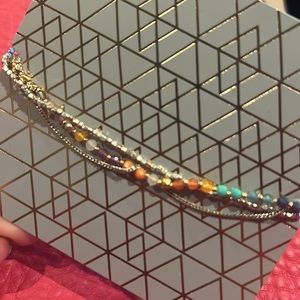 *NEW* Stell & Dot Brilliance Wishing multi strand beaded silver bracelet